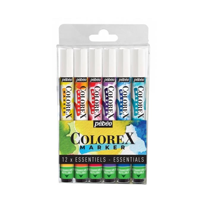 Marqueurs essentiels Colorex Pébéo coffret 12 feutres pour dessin manga