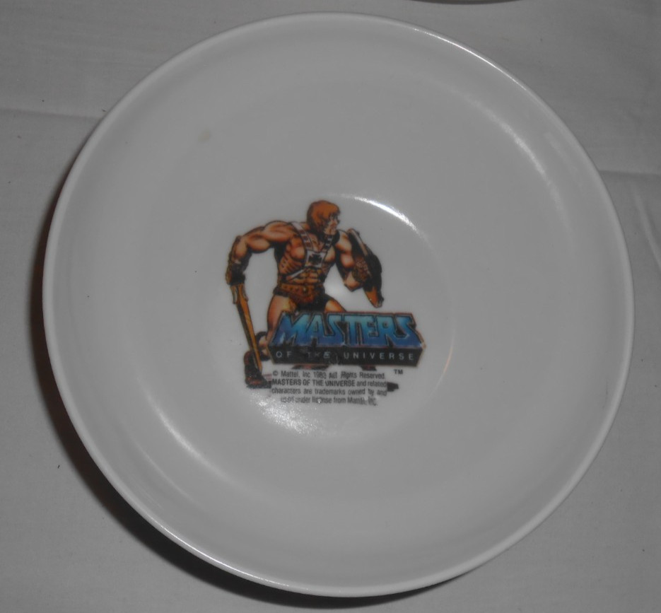 Masters of the Universe Vintage 1983 Plate & Cereal Bowl Deka He-Man VERY NICE