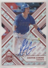 2018 Panini Elite Extra Edition Status Red Die-Cut 23/75 Griffin Conine Auto 8k4