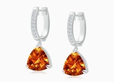 AAA Padparadscha Saphir Trillion Gemme 8x8 MM, 925 Argent Sterling Clou