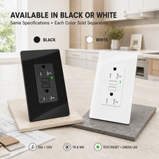 20A GFCI Receptacle Outlet 125V Tamper and Weather Resistant LED Wall Plate ETL