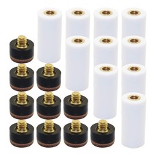 10PCS 12mm Billiard Practical Cue Screw-on Tips Replaceable with White Pool S...