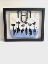 Kate Spade Jazz Things Up MCM Style Cool Cat Bag in Shadow Box Frame Wall Art