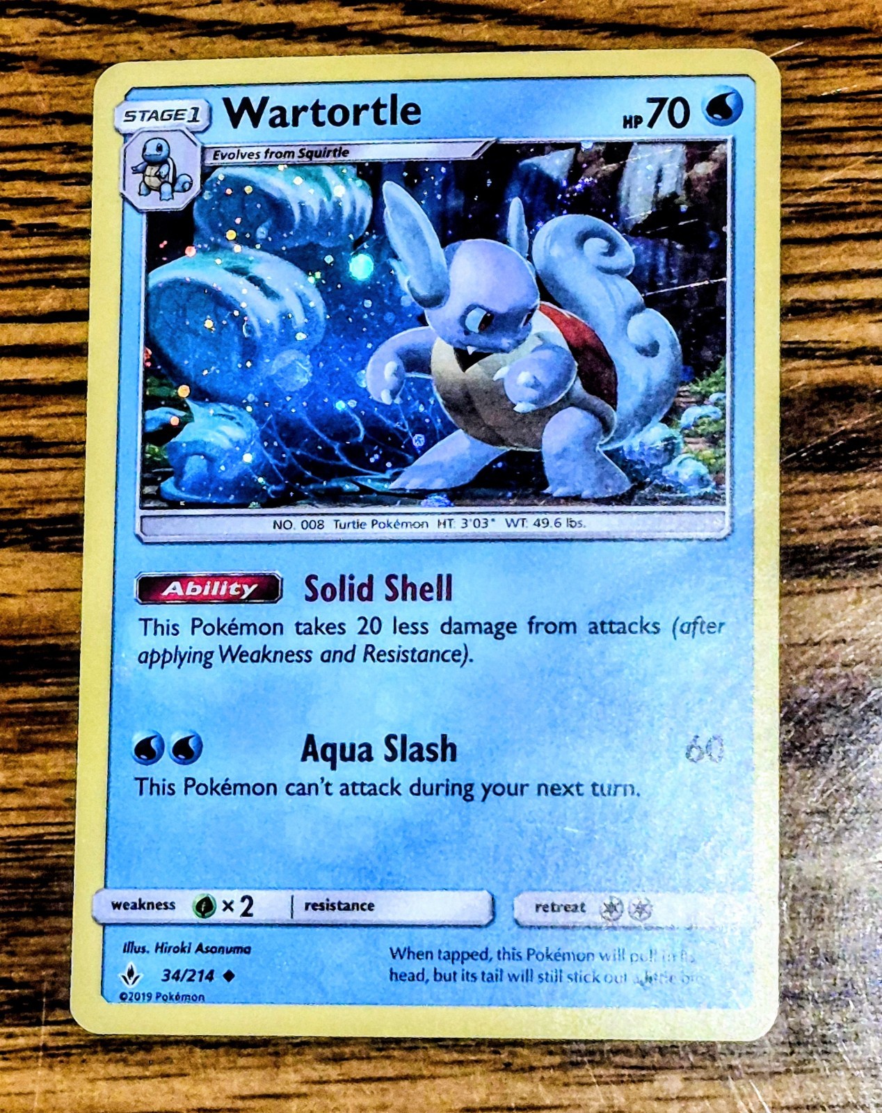 Wartortle 034/214 Unbroken Bonds Cosmos Holo Promo Pokemon Card 34/214 LP