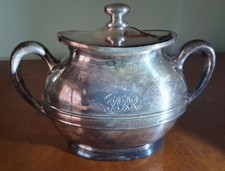 Pennsylvania RR Dining Car Sugar bowl w/lid; PRR in Script. Car 160; Pattern 901
