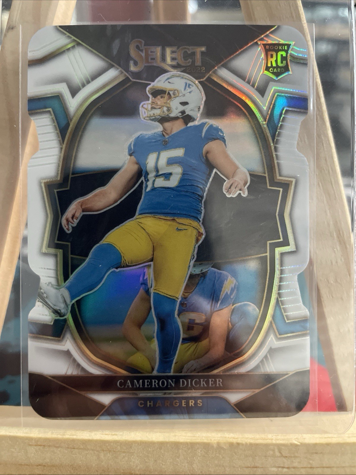 2022 Panini Select - Concourse Cameron Dicker #16 White Prizm Die-Cut /99 (RC)