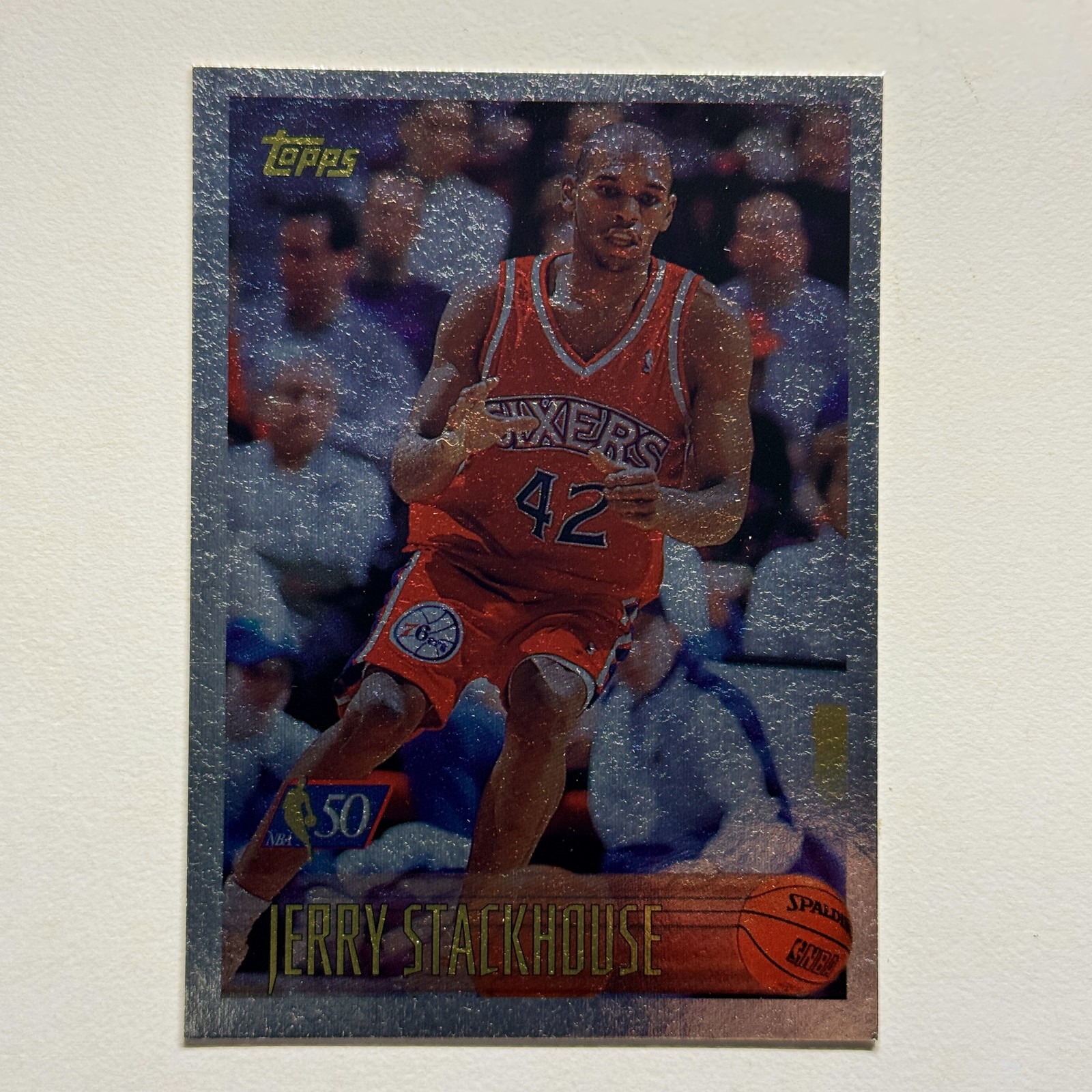 1996-97 Topps #42 Jerry Stackhouse Foil NBA at 50 76ers Sixers