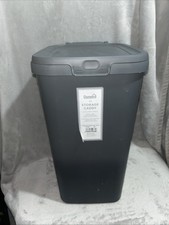 Dunelm 18l Storage Caddy Gray Plastic Lidded Storage Bin