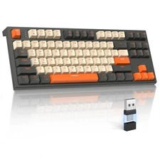 FREEWOLF M88 Wireless Gaming Keyboard Dual Mode Hot-swap Red Switches PBT Keycap