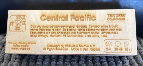 RARE Central Pacific A Blue Panther Game By Steve Jones 2006 - Picture 3 of 7