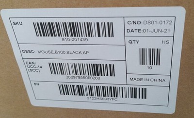 NEW Logitech B100 Ambidextrous Mouse 1000 DPI USB Wired LOT OF 10 - NEW IN BOX