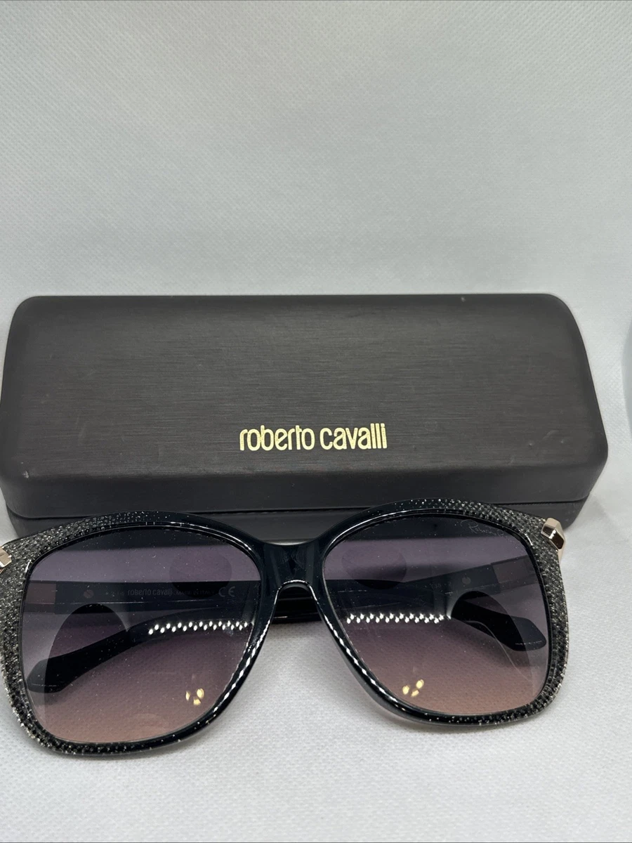 New Roberto Cavalli Women Sunglasses Square Oversized Black Gray Lens RC651S-01B Roberto Cavalli | Accessories | Perfect Condition Roberto  main image 4