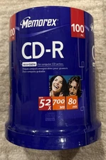 Memorex CD-R 52 x 700MB 80 Minute 100 Pack Sealed NEW Blank Discs Audio