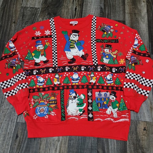 Vintage Nutcracker Ugly Christmas Sweater Santa Holiday Tree Women’s Medium