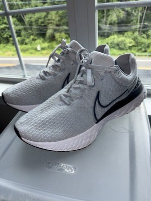 Nike React Infinity Run Flyknit Men's Running Shoes Light Grey/Navy Blue Size 13