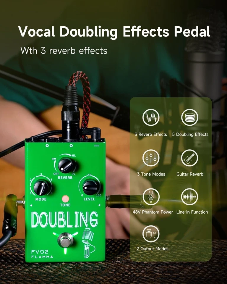 Vocal Processor & Doubler Pedal with Reverb & Chorus - Image 4 of 4