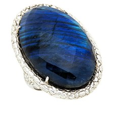 Colleen Lopez Faceted Oval Labradorite Double...