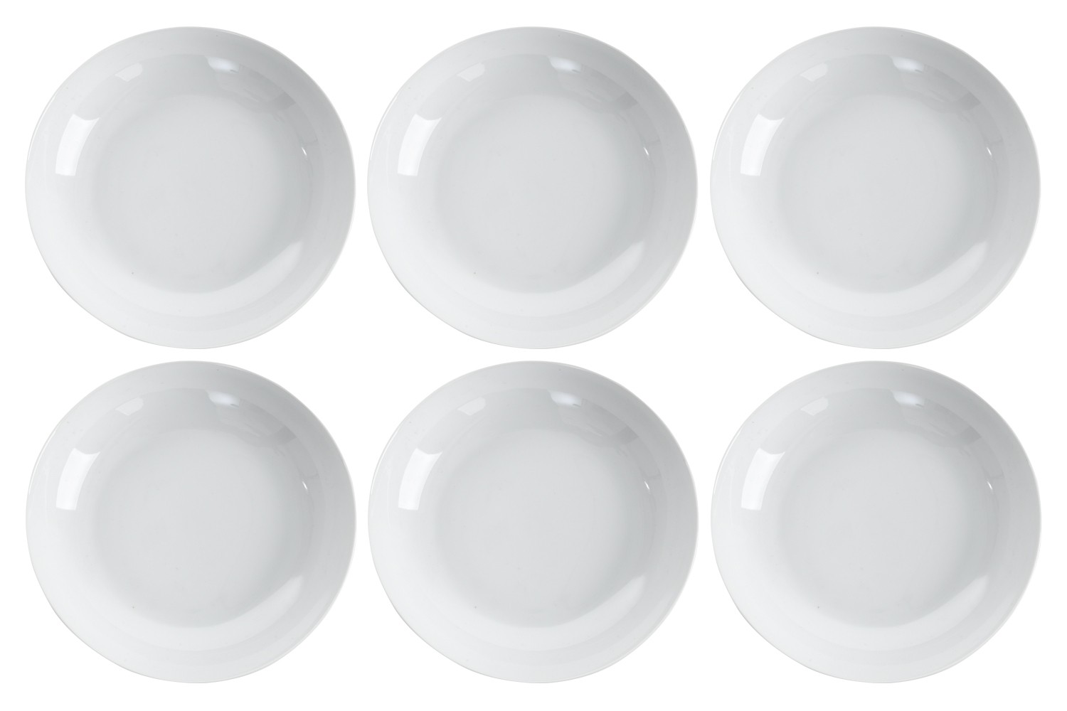 Suppenteller 6er Set Tiefteller Tafelservice Tief Porzellan Weiß Rund 20 cm