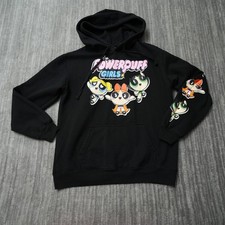 Powerpuff Girls Hoodie Women Cartoon Network Black M Pull Over Medium