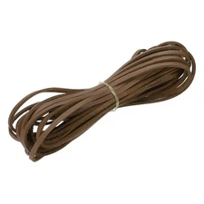 3 mm x 5.5 Yd Leather String Flat Leather Cord Light Coffee