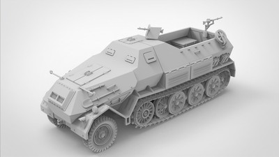3D Printing 1/72 German Sd.Kfz.8 DB10 12-ton Half-Track Tractor model Unpainted
