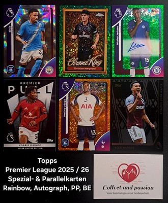 Topps Premier League 2025/26 - Parallel, Diamond, Rainbow, Nummer, Auto