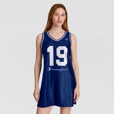 Champion Women's Three Pointer Athletic Jersey Mini Dress - Blue Depths