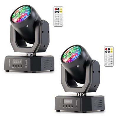 2stk LED Beam Moving Head Gobo DMX RGWYC Bühnenlicht Bar Show Mit Fernbedienung
