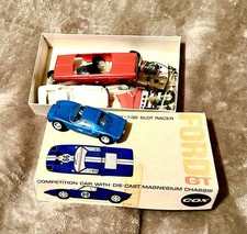 VTG Cox Ford GT Slot Car Racer 1/32 IB W/ 2 Other Car Bodies Misc Parts Works