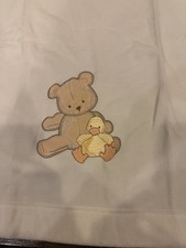 Little Me Baby Security Blanket Teddy Bear Duck White Lovey Receiving 26.5x38