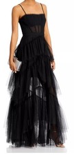 BCBGMAXAZRIA Tulle Corset Gown Size 6 Black Formal Dress Worn Once 