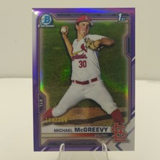 2021 1st Bowman Chrome Draft Michael McGreevy Purple Refractor /250 Mint/NM 🔥