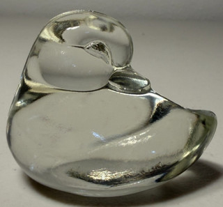 Clear Glass Duck Figurine