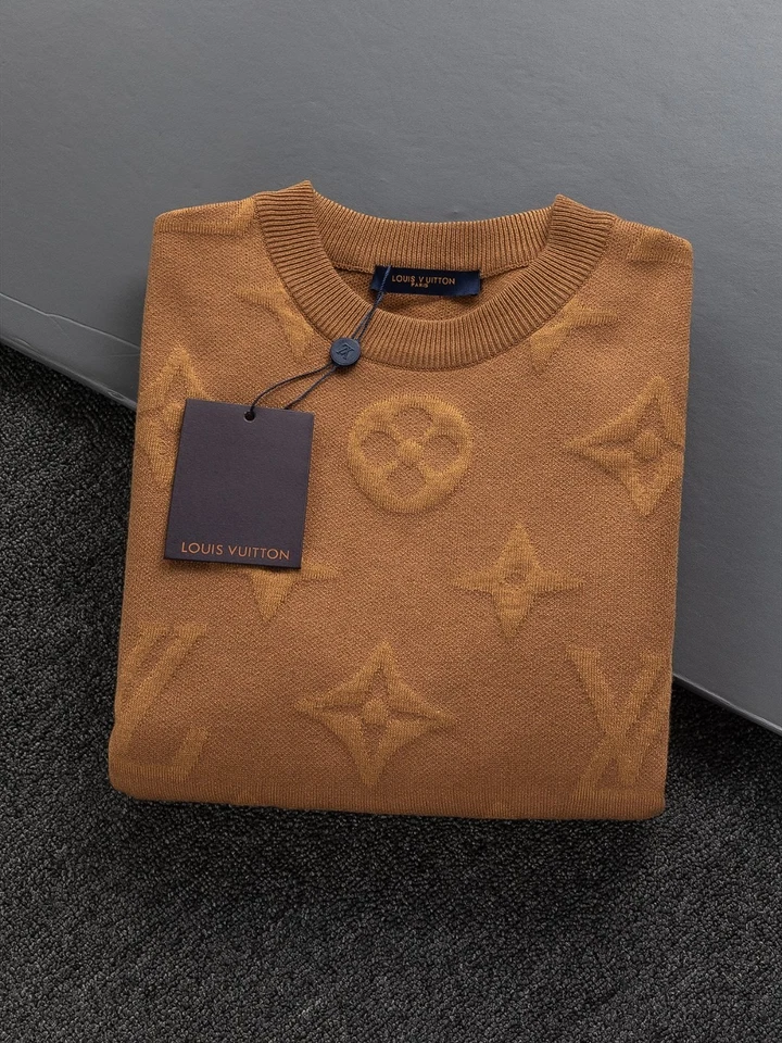 Men's full logo autumn T-shirt long-sleeved sweater brown 15 - Image 3 of 4