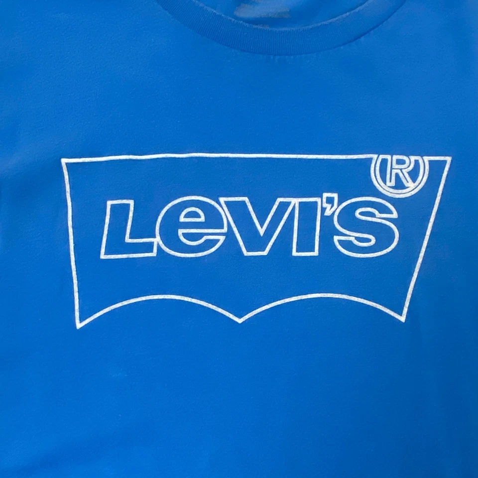 Levis Vintage 90s T Shirt L Languette Rouge T-Shirt Haut Bleu Hommes 1990s Logo - Photo 2/4