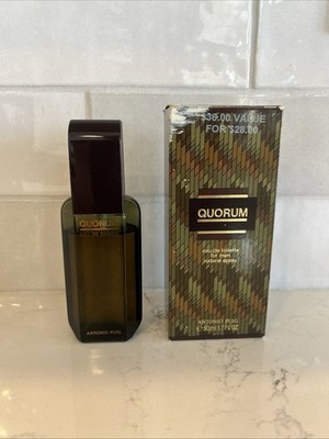 Quorum Eau de Toilette ANTONIO PUIG SPAIN Copyright 1993 Men 1.7 fl. oz.