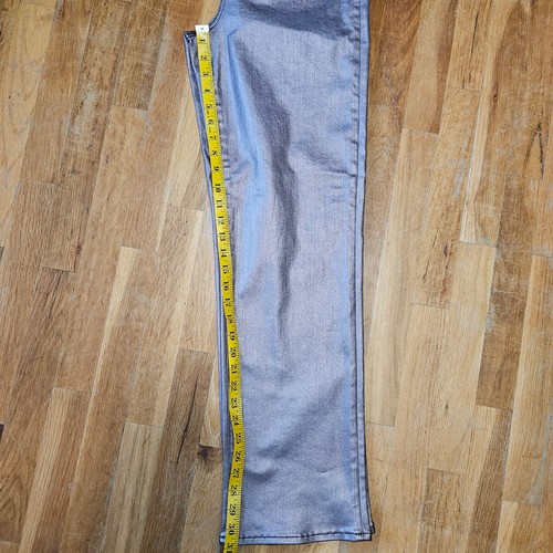 Daze Jeans Womens 29 NWT Coated Penny Wash High Rise Straight Festival Metallic - Picture 11 of 14