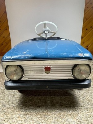 VTG 1970s Rare Blue USSR Soviet Russian Moskvich Toy Metal Pedal Car A3AK 19-93