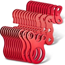 36 PCS Red Tent Rope Tensioner, 3 Types, Alloy Guyline Cord Adjuster, Camping