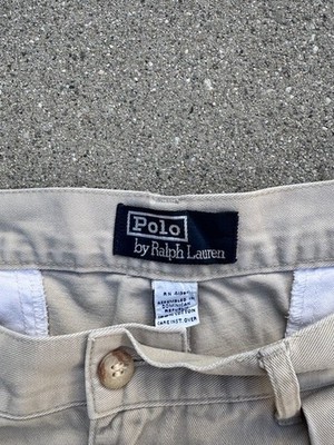 Vtg 90s Polo Ralph Lauren Pleated Khaki Chinos Cotton Men's 32x32