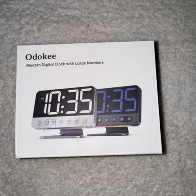 Odokee Digital Alarm Clocks for Bedrooms: Large Bold Number 5 Brightness Dimm