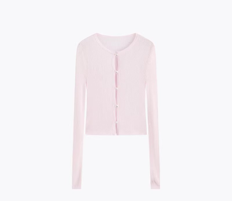 French Hollow Out Woolen Knitted Sweater Womens Summer Button Style Cardigan Top