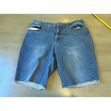 Time and Tru Womens High Rise Skinny Denim Shorts Blue Medium Wash Size 18