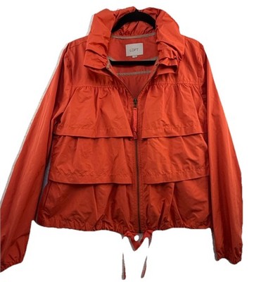 Ann Taylor Loft - Women s Coral Ruffle  Beachy  Cottage Core Jacket - Size Large