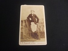 CDV Photograph - Boy with Cricket Bat - Leamington Spa, Warwickshire