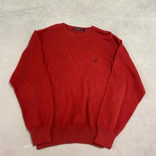 Nautica Knitted Jumper Pullover Knit Sweater With Embroidered Logo Men's L