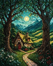 ldazao Landscape Paint by Numbers Kit for Adults Beginner Moon 1, SZ0020