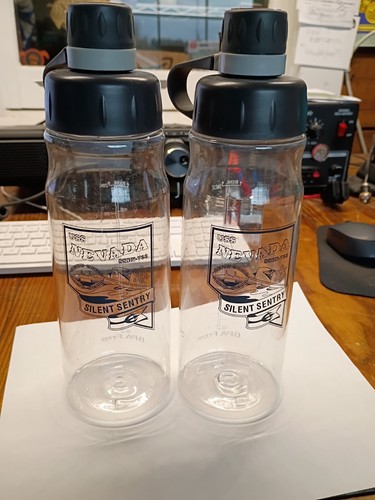 2 - USS Nevada SSBN 733 Silent Sentry Water Bottles - Nice Submarine Collectible