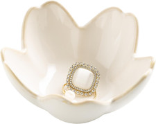 Flower Ring Holder Dish, Ceramic Jewelry Tray, Small Trinket Dish
