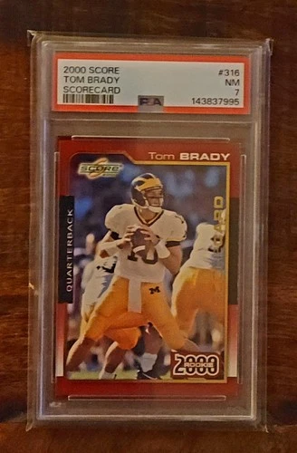 2000 Score Tom Brady "Scorecard" #316 NM PSA 7 Nice